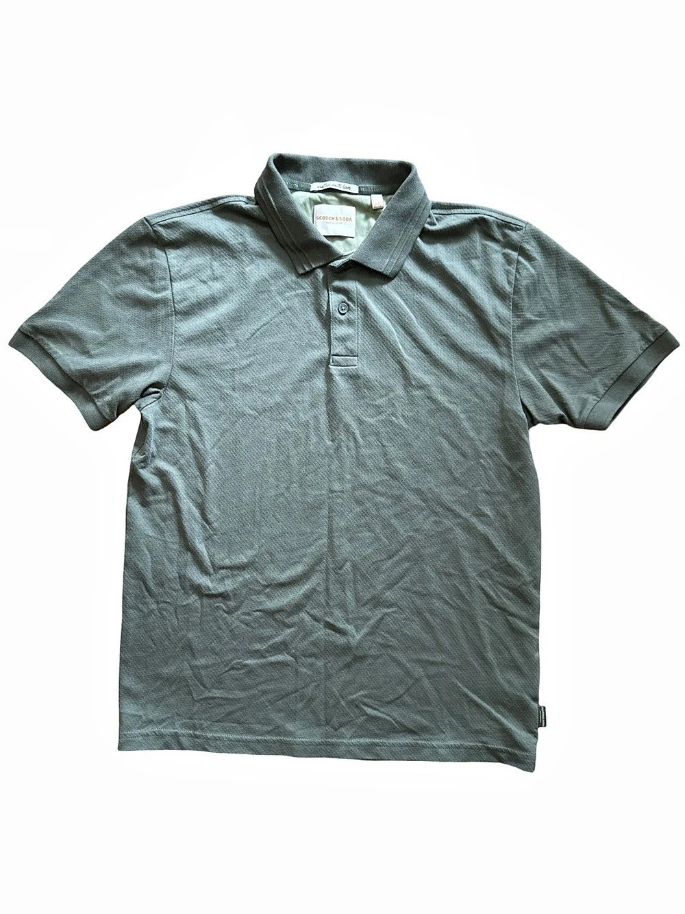 Scotch & Soda Men’s Olive Green Polo Collard Shirt Size Medium Casual Preppy